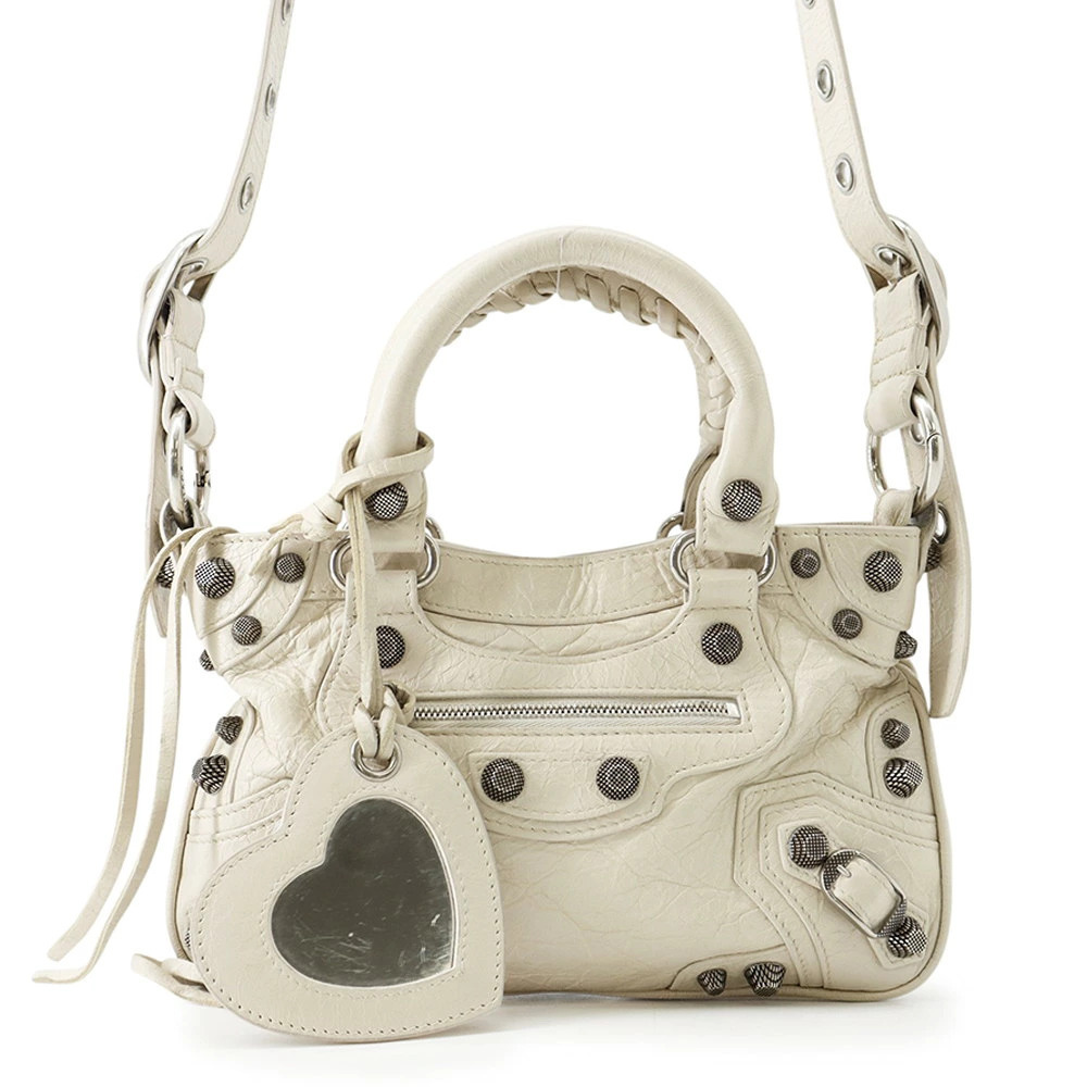 Balenciaga Neo Cagole Handbag Arena Lambskin White Bag